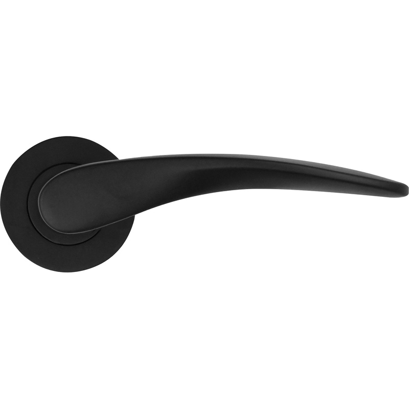 Stanza Merida on Rose Door Handles Matt (Pair) in Black Aluminium Price Comparisons | Compare The Build