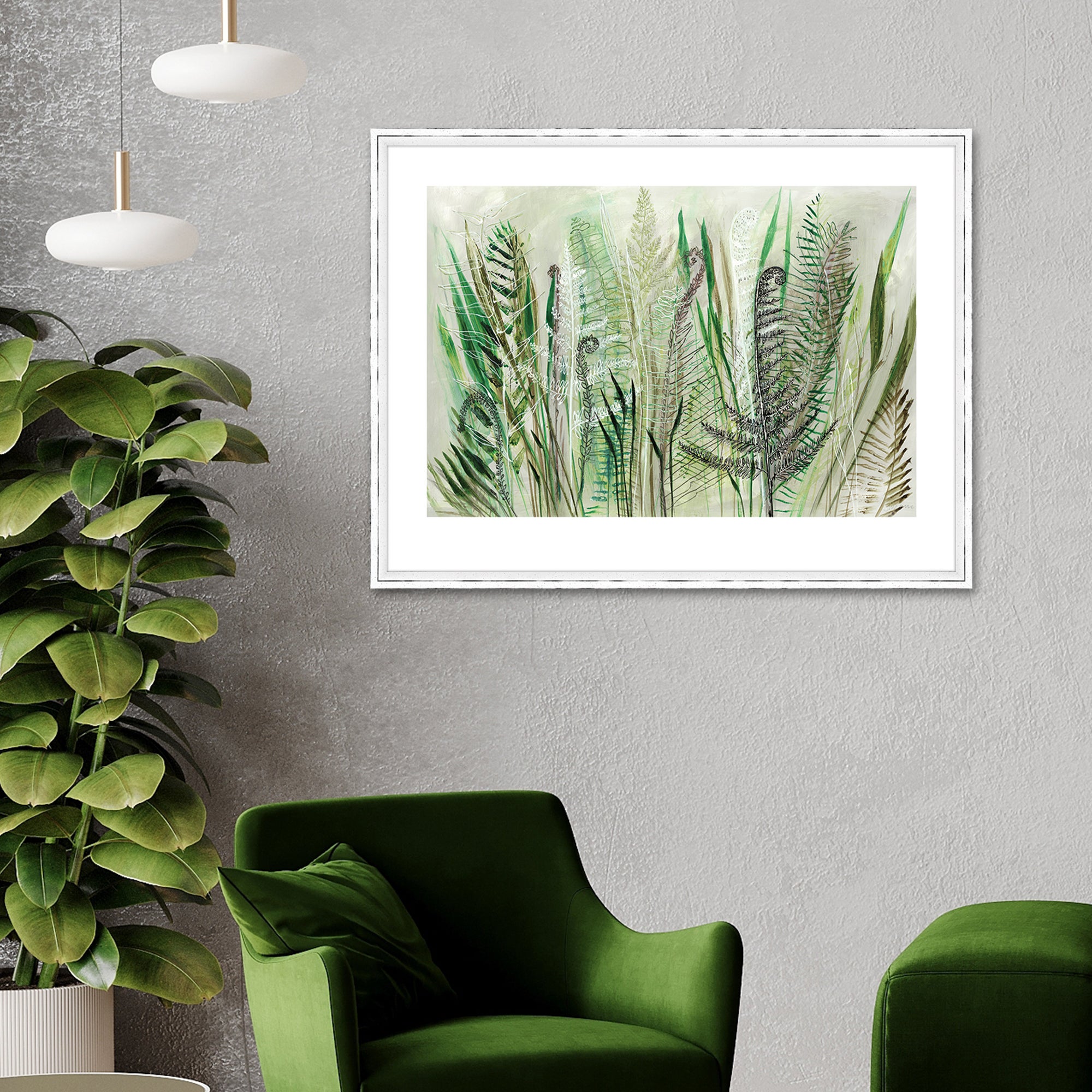 The Art Group Ferns II Framed Print Green | Compare The Build