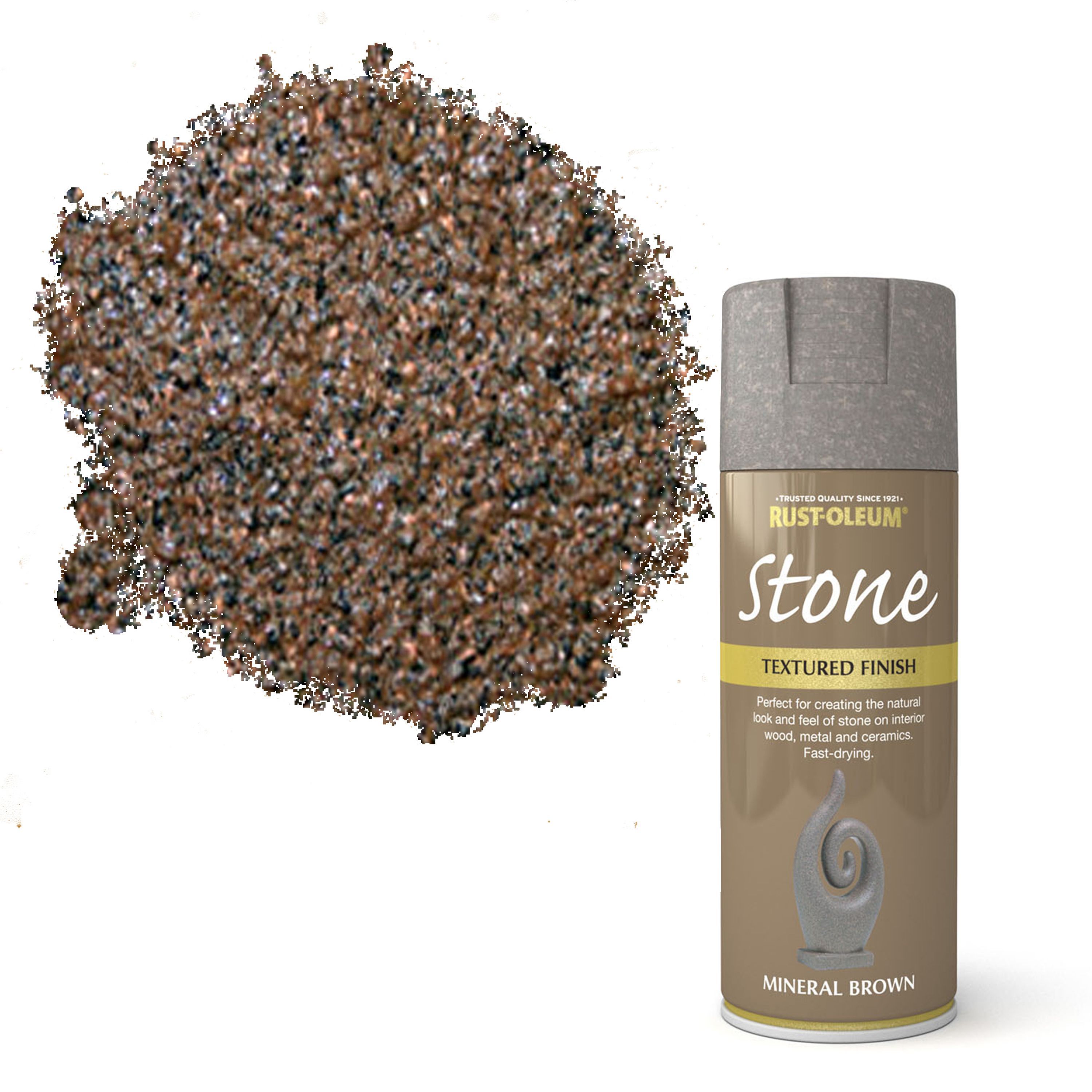 Rust-Oleum Stone Mineral brown Textured effect Multi-surface Spray paint, 400ml Price Comparisons | Compare The Build