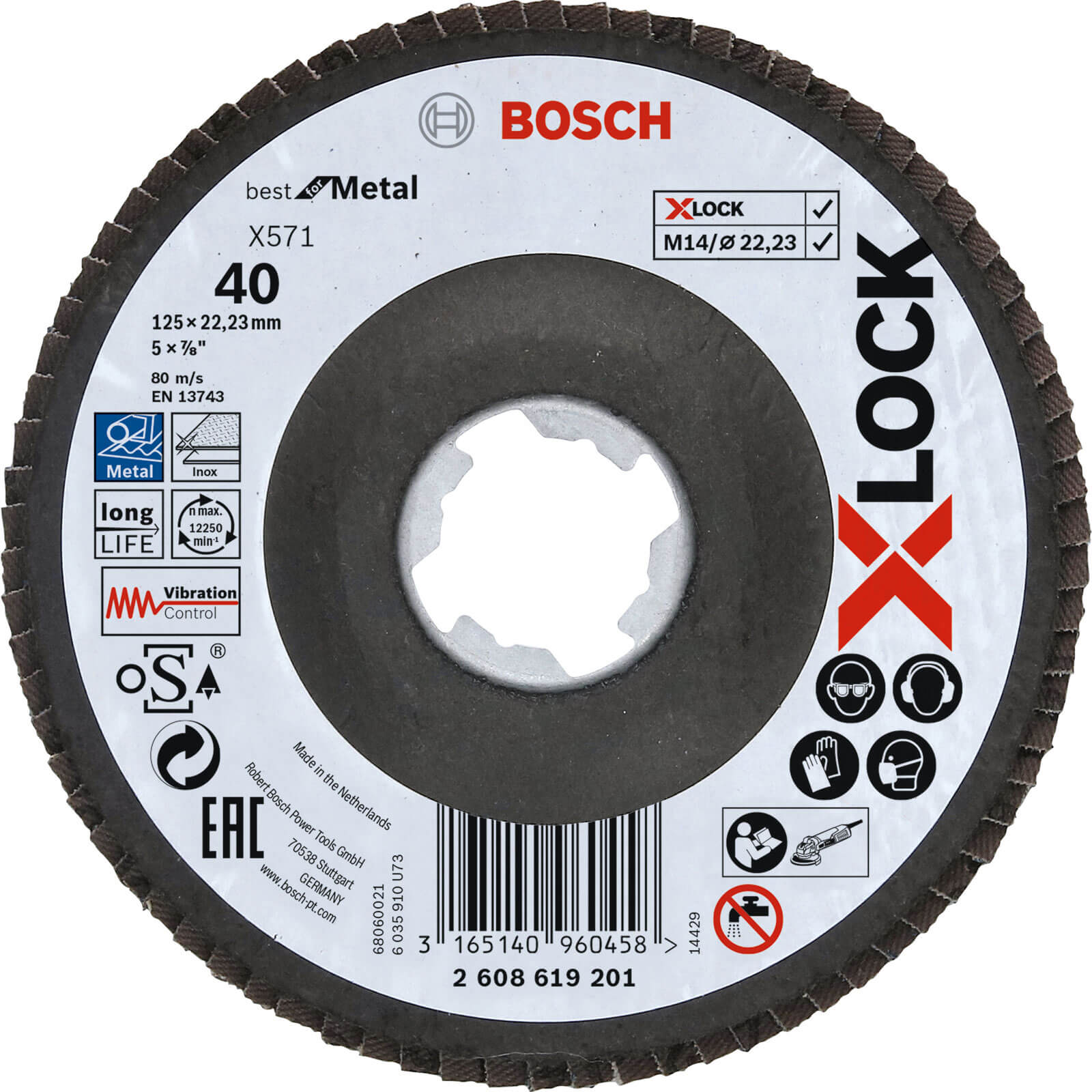 Bosch X Lock Zirconium Abrasive Flap Disc 125mm 40g Pack of 1 Price Comparisons | Compare The Build