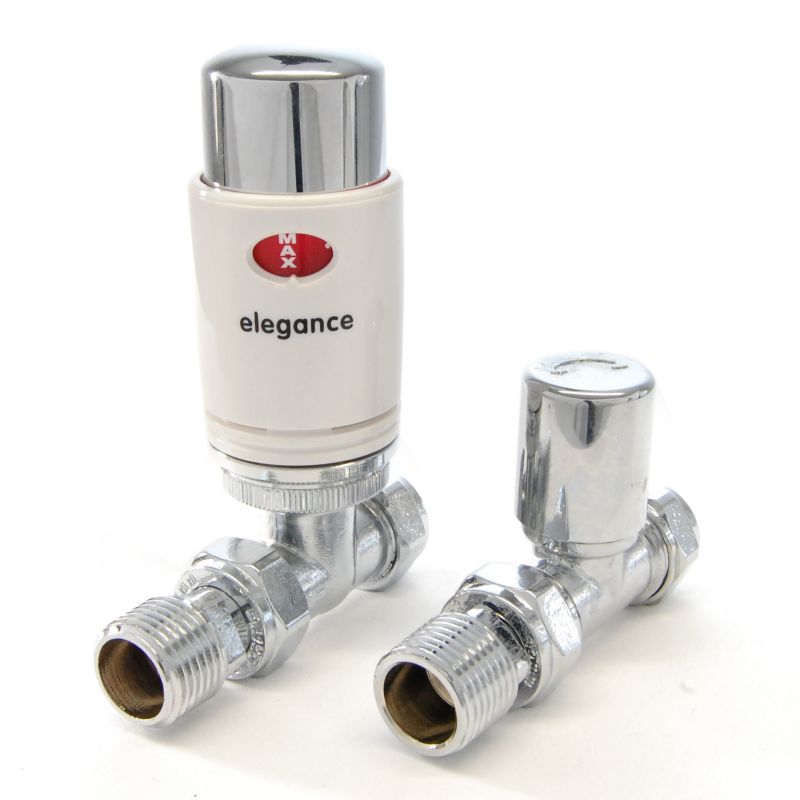 West Thermostatic Valves, Elegance, White/Chrome Straight - 8mm Price Comparisons | Compare The Build