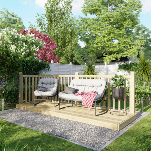 Power Timber Decking Kit Handrails on Two Sides - 1.2 x 3.6m Price Comparisons | Compare The Build