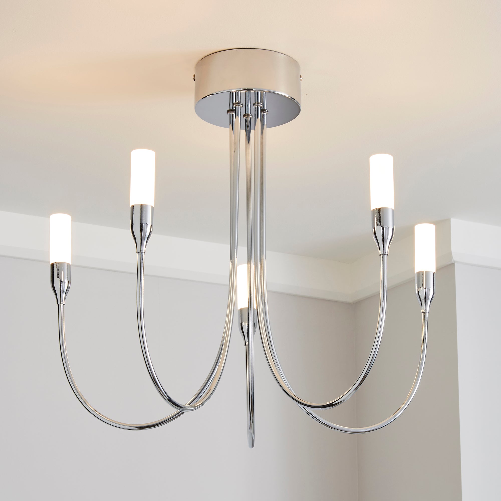 Affric 5 Light LED Tipped Chrome Chandelier Chrome Price Comparisons | Compare The Build