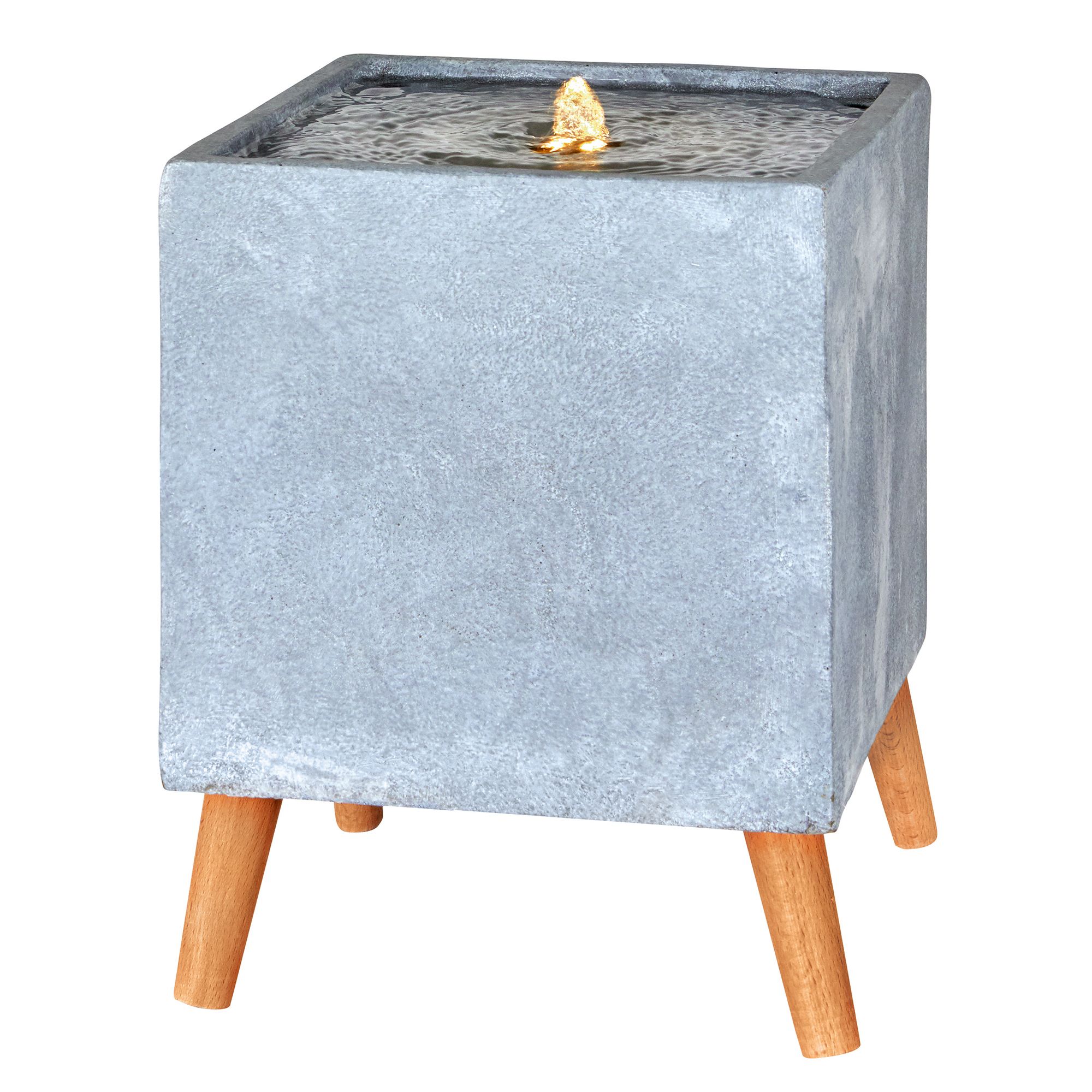 Outdoor Living Uk Mains-Powered Contemporary Square Water Feature (H)37.5Cm Price Comparisons | Compare The Build