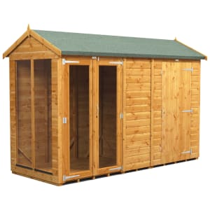 Power Sheds 10 x 4ft Apex Shiplap Dip Treated Summerhouse - Including 4ft Side Store Price Comparisons | Compare The Build