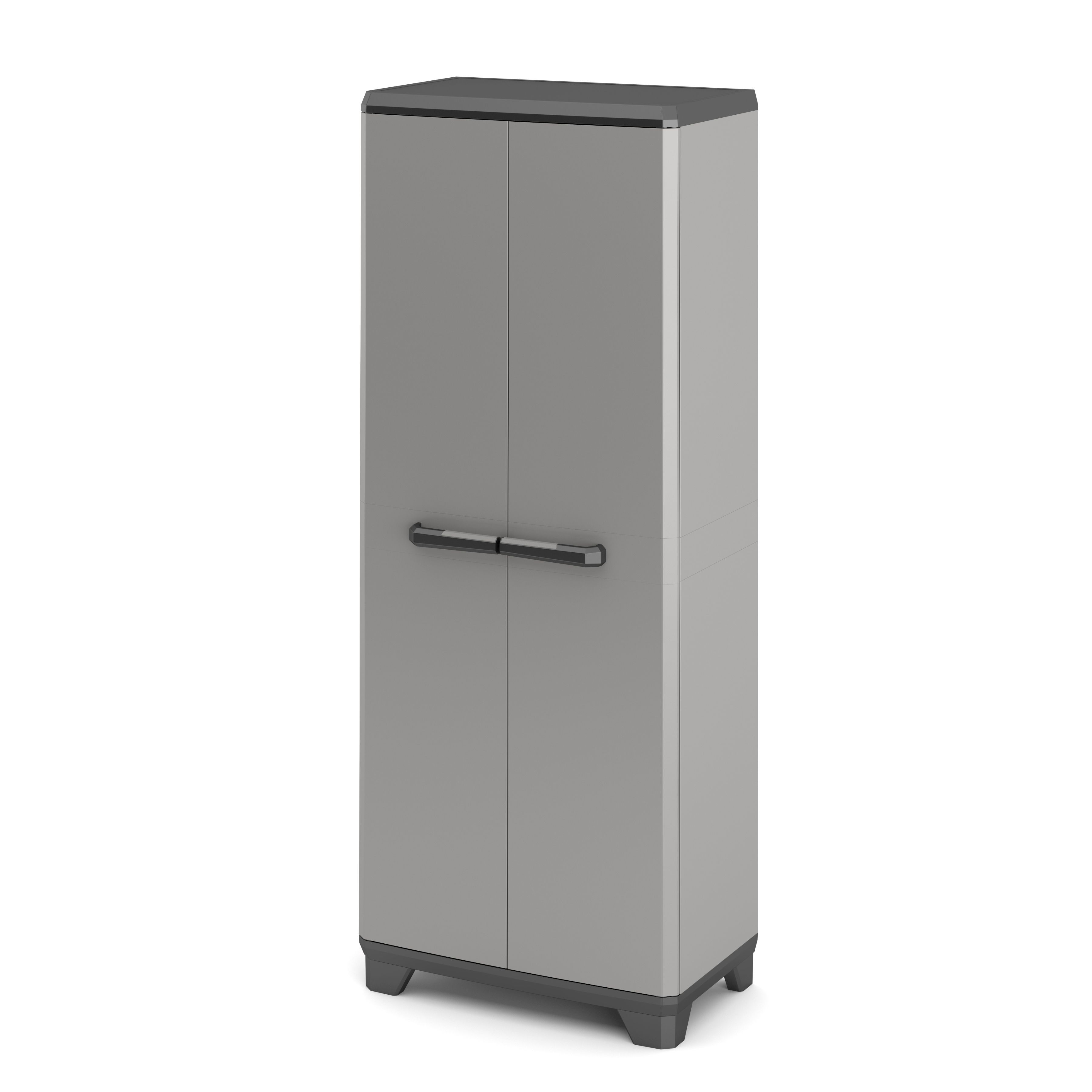 3 Shelf Black & Grey Polypropylene Tall Storage Cabinet Price Comparisons | Compare The Build