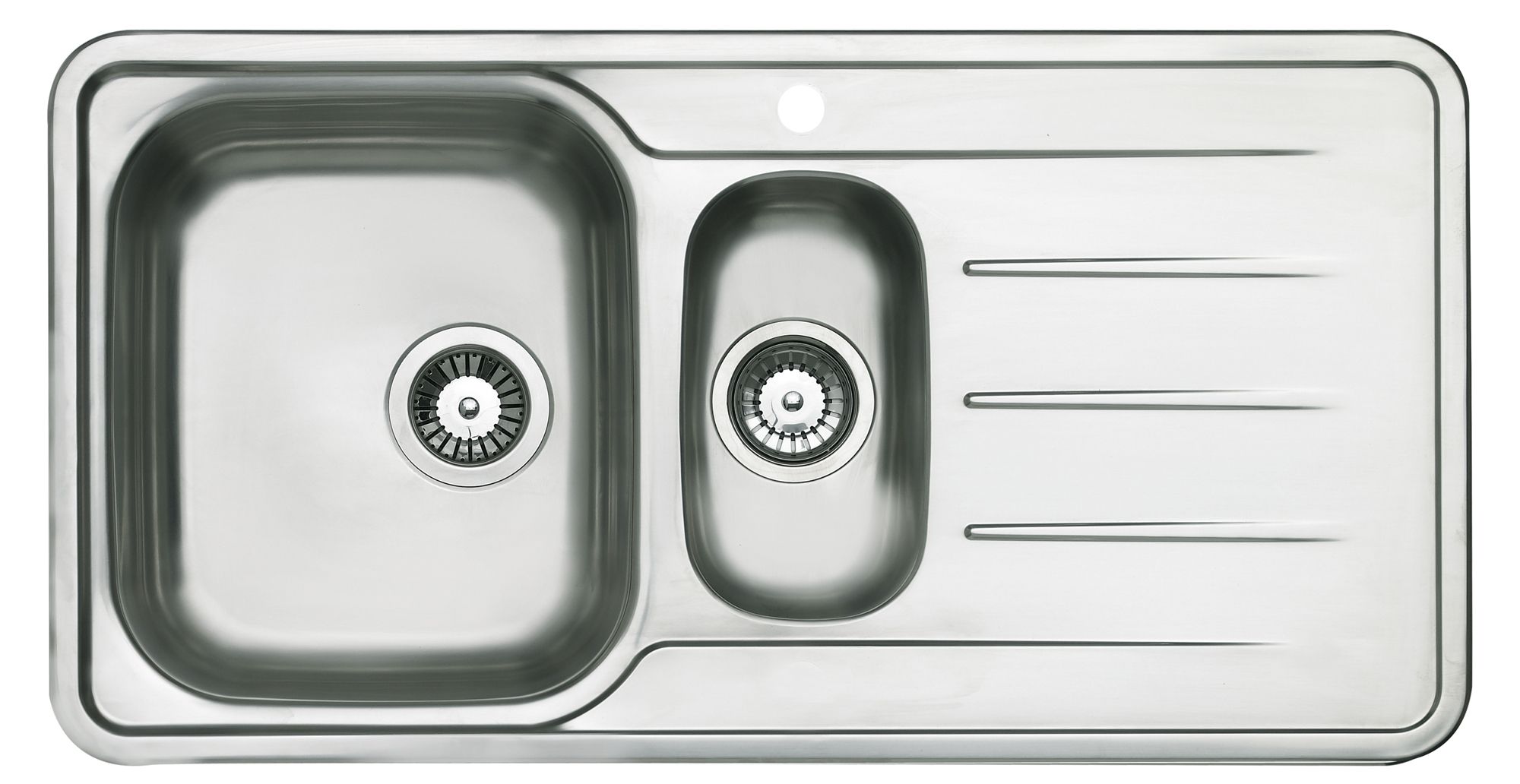 Cooke & Lewis Tanzan Polished Stainless Steel 1.5 Bowl Sink & Drainer Price Comparisons | Compare The Build