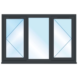 Euramax uPVC Grey Side Hung Casement Window - 1770 x 1160mm Price Comparisons | Compare The Build