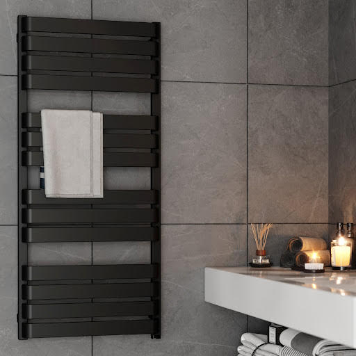 Terma Warp T One Electric Towel Rail Matt Black 1110 x 500mm | Compare The Build