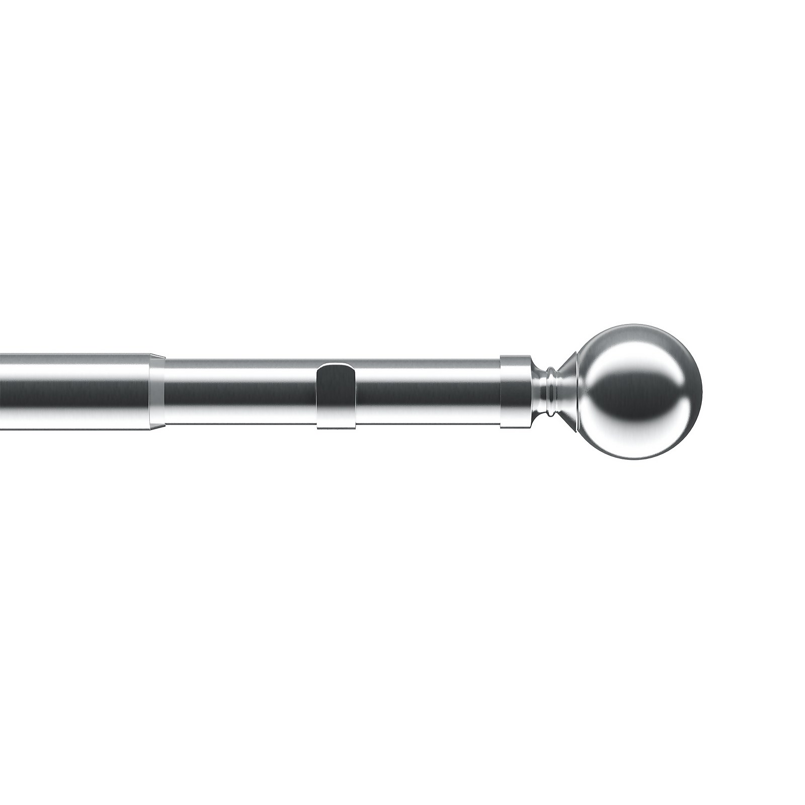 Satin Steel Extendable Eyelet Curtain Pole with Ball Finial- 120-210cm (Dia 22/25mm) Price Comparisons | Compare The Build