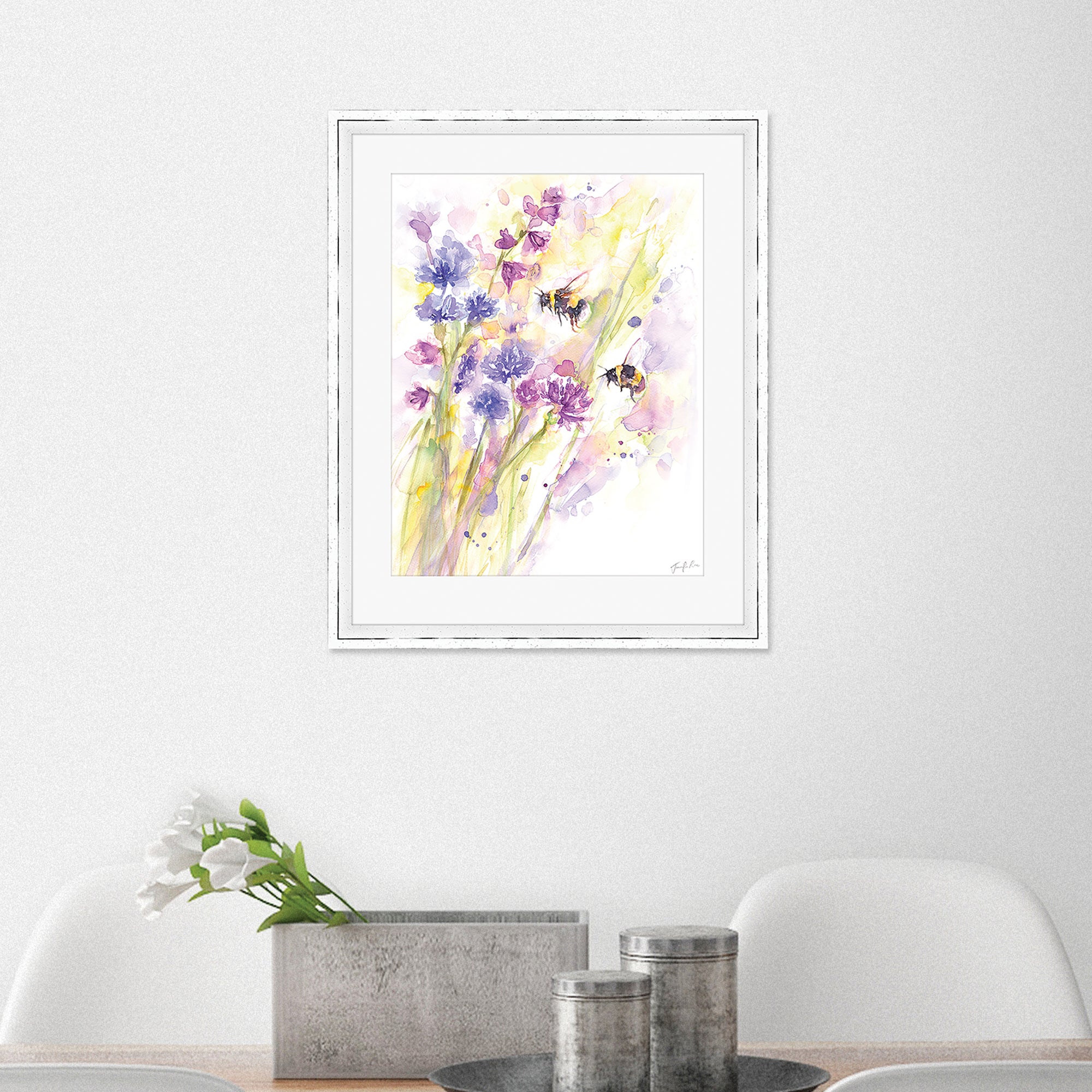 The Art Group Bees & Wildflowers Framed Print Purple | Compare The Build