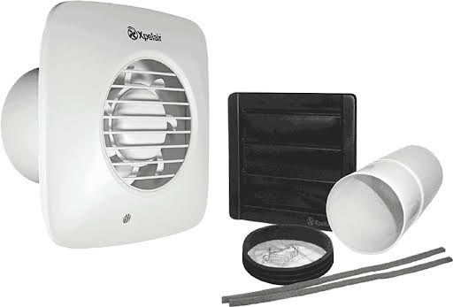 Xpelair Simply Silent Timer and Humidistat controlled Square Extractor Fan with fitting kit 100mm -LV100HTS | Compare The Build