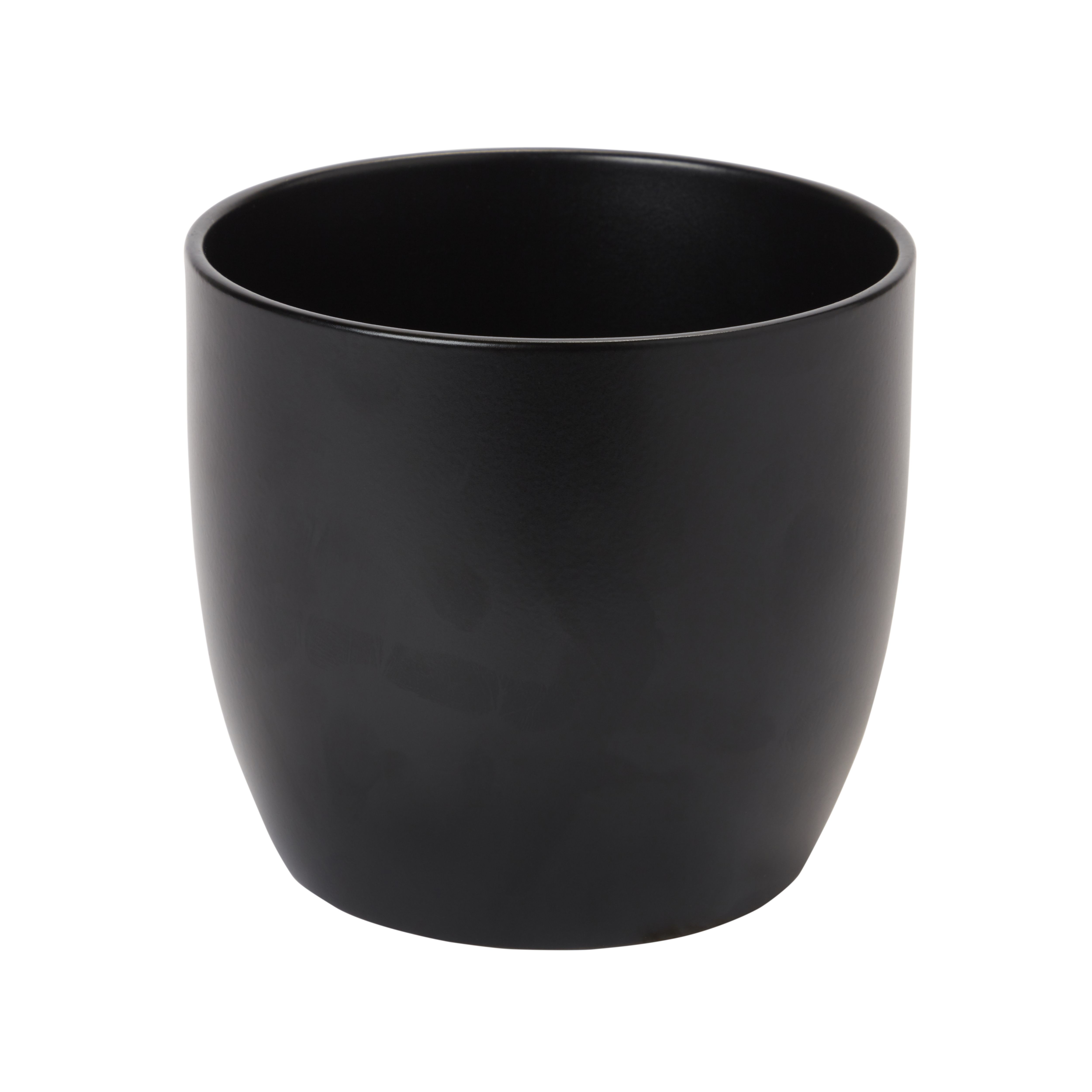 GoodHome Black Ceramic Round Plant Pot (Dia)14.4Cm Price Comparisons | Compare The Build