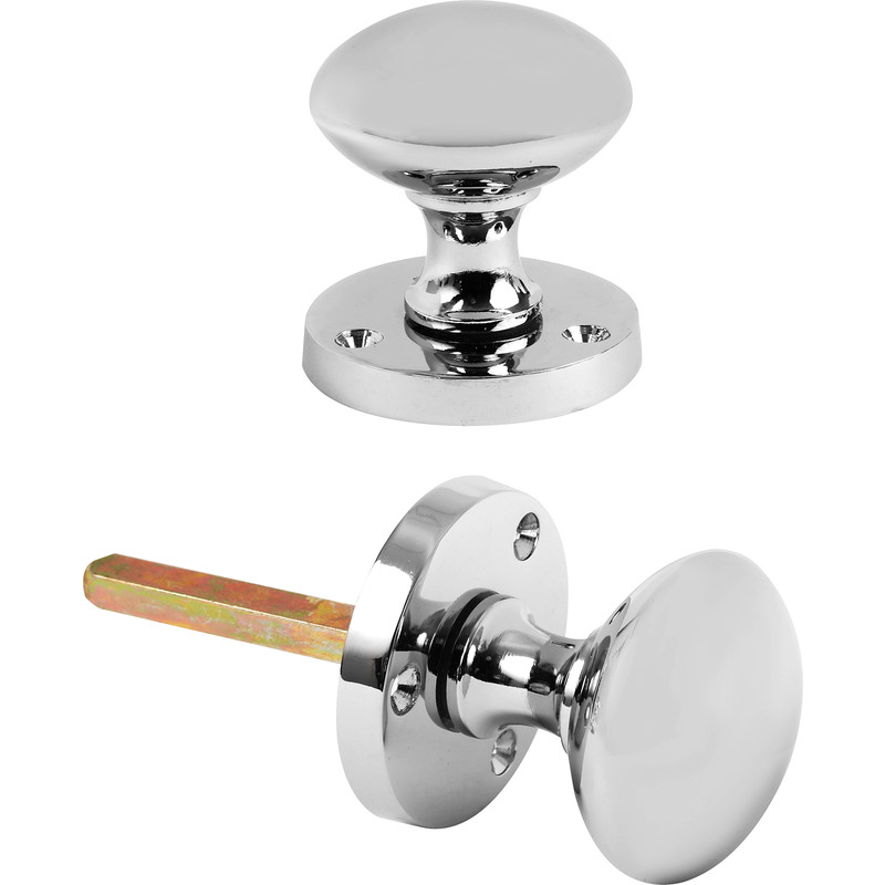 Victorian Mortice Knob Chrome (Pair) in Silver | Compare The Build