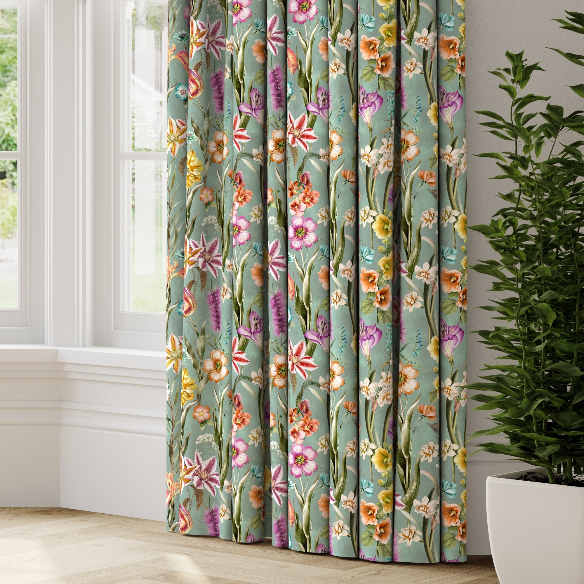 Maximalist Tropical Made to Measure Curtains Tropical Jade Price Comparisons | Compare The Build