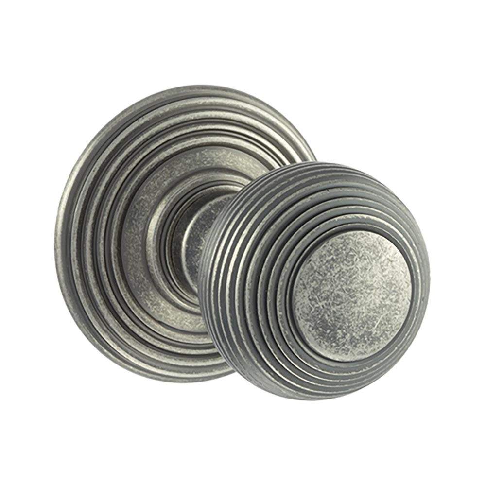 Atlantic Old English Ripon Solid Brass Reeded Mortice Knob on Concealed Fix Rose - Distressed Silver Atlantic UK OE50RMKDS Price Comparisons | Compare The Build