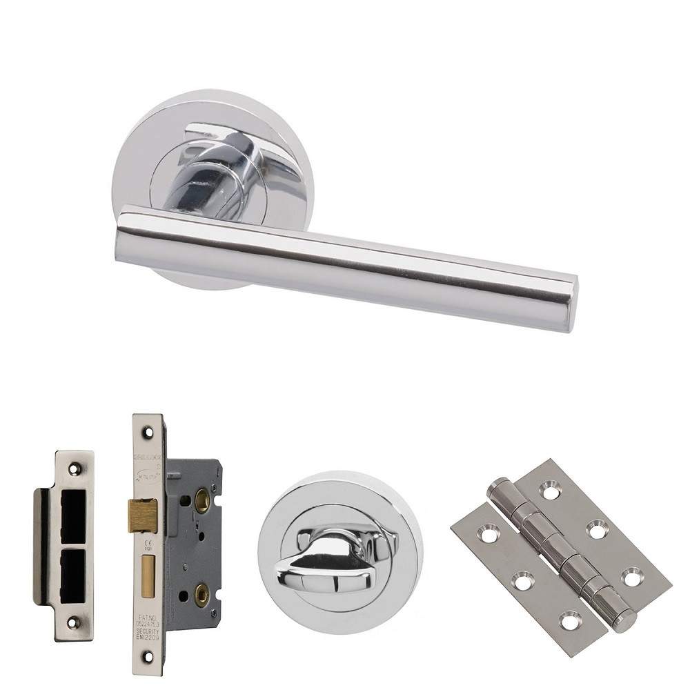 XL Joinery Loire Polished Chrome Bathroom Lock Door Handle Pack - 75mm LOIREBP75 Price Comparisons | Compare The Build