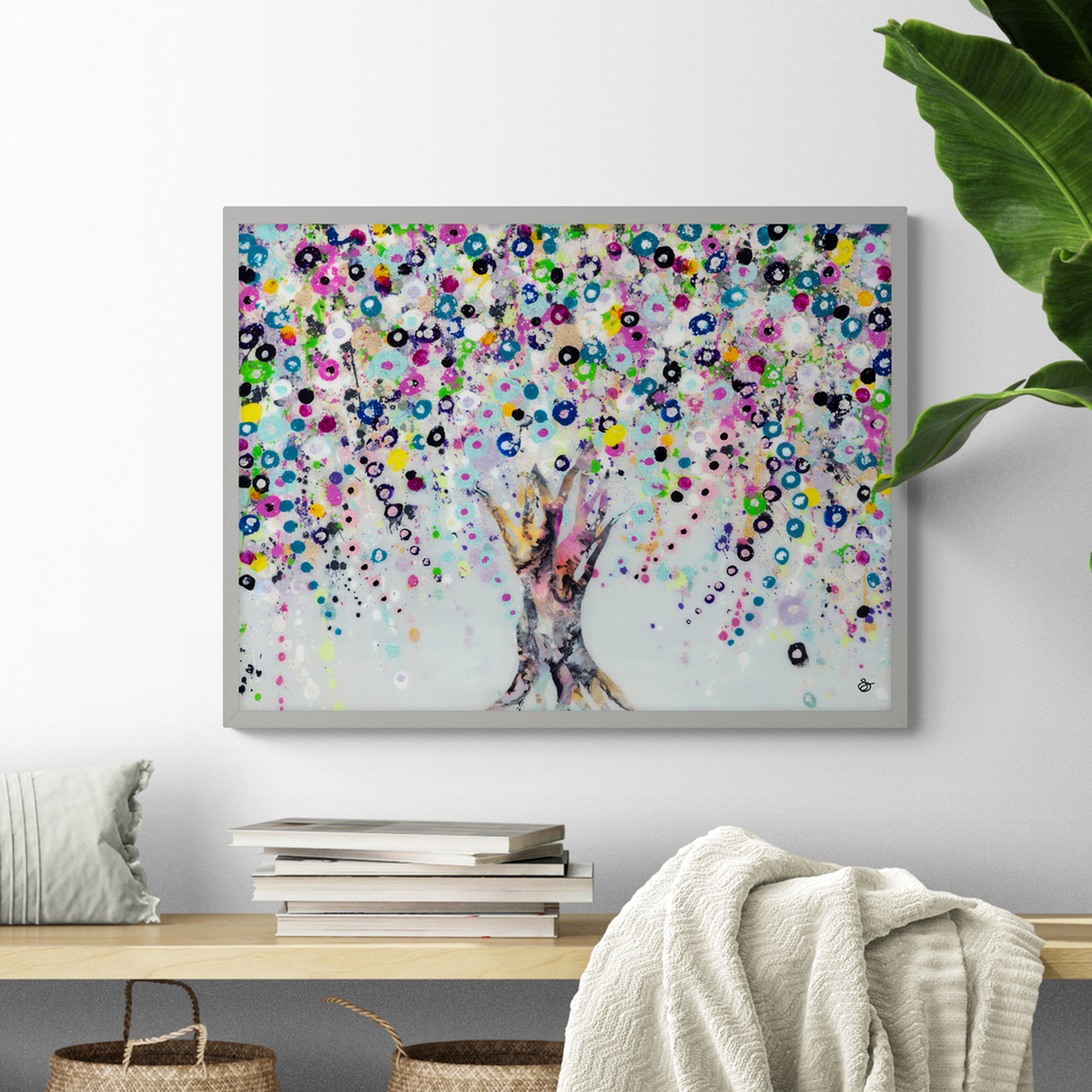 Wishing Tree Framed Print Blue/Green/Pink Price Comparisons | Compare The Build