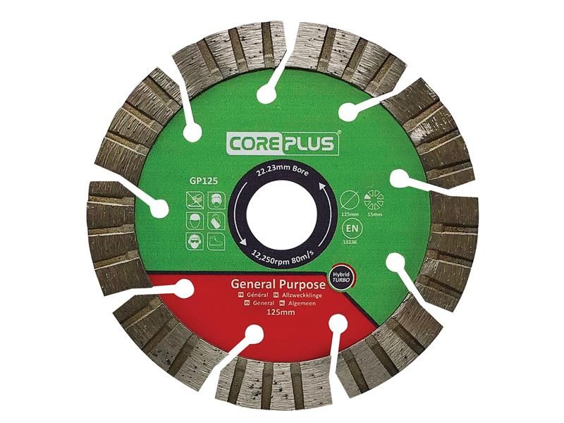 CorePlus CORDBGP125 GP125 General-Purpose Hybrid Turbo Diamond Blade 125mm | Compare The Build