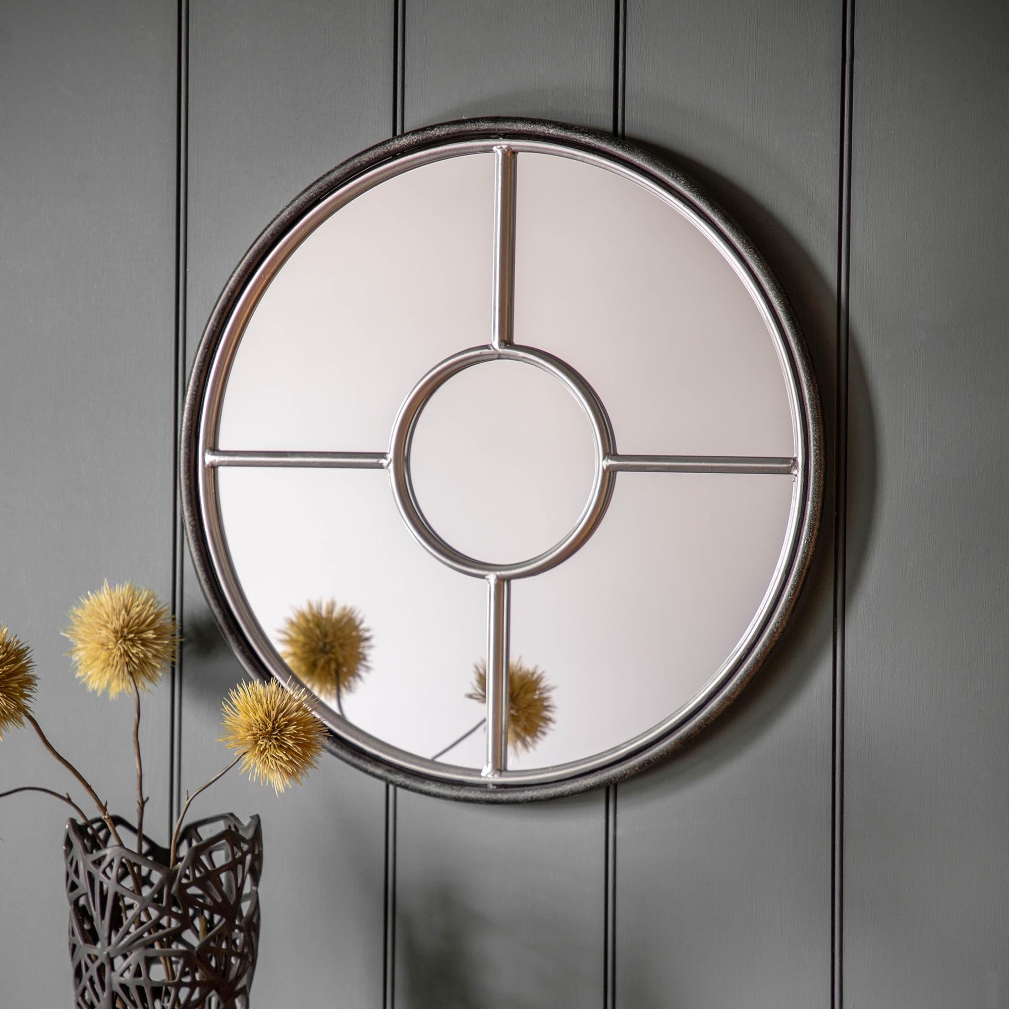 Rath Round Wall Mirror, Silver 60cm Silver Price Comparisons | Compare The Build