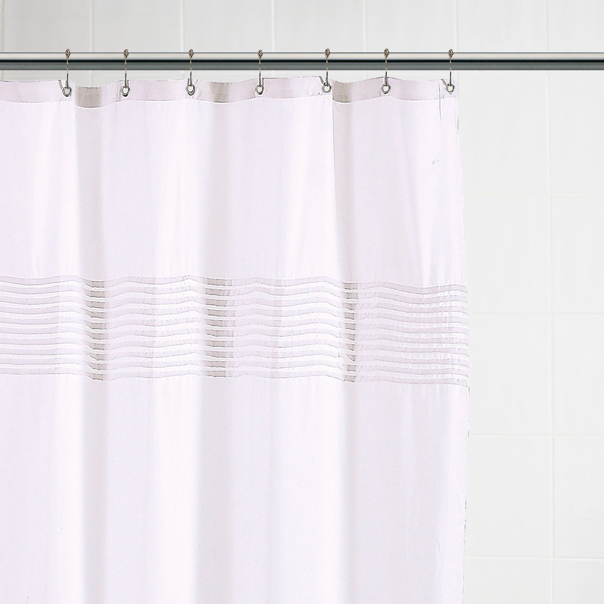 Miramar White Pleat Detail Shower Curtain (L)1800 mm Price Comparisons | Compare The Build