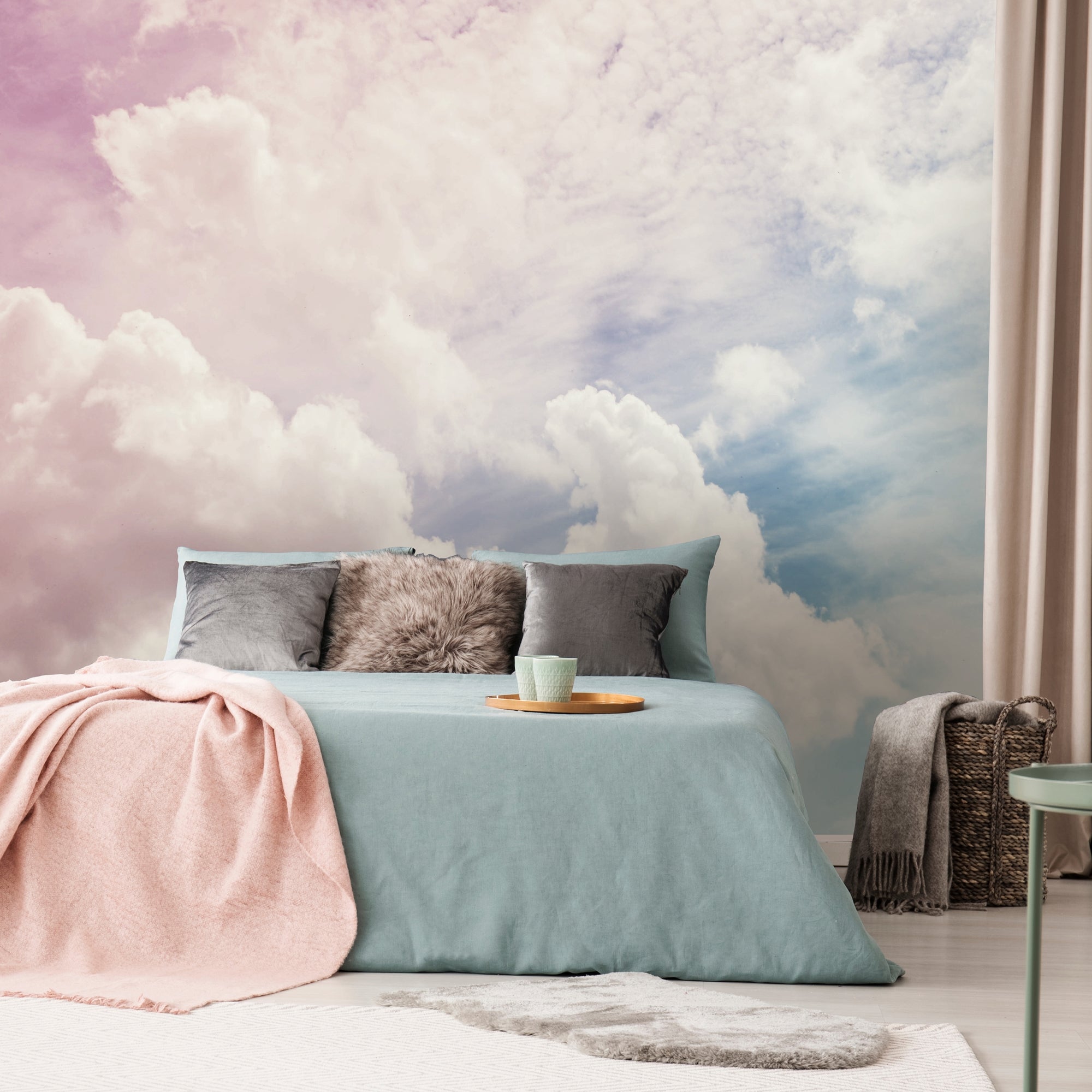 Dreamscape Clouds Wall Mural Pink Price Comparisons | Compare The Build