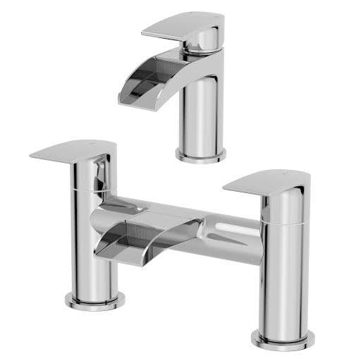 Architeckt Motala Basin Mixer Waterfall Tap and Bath Mixer Waterfall Tap Set Price Comparisons | Compare The Build