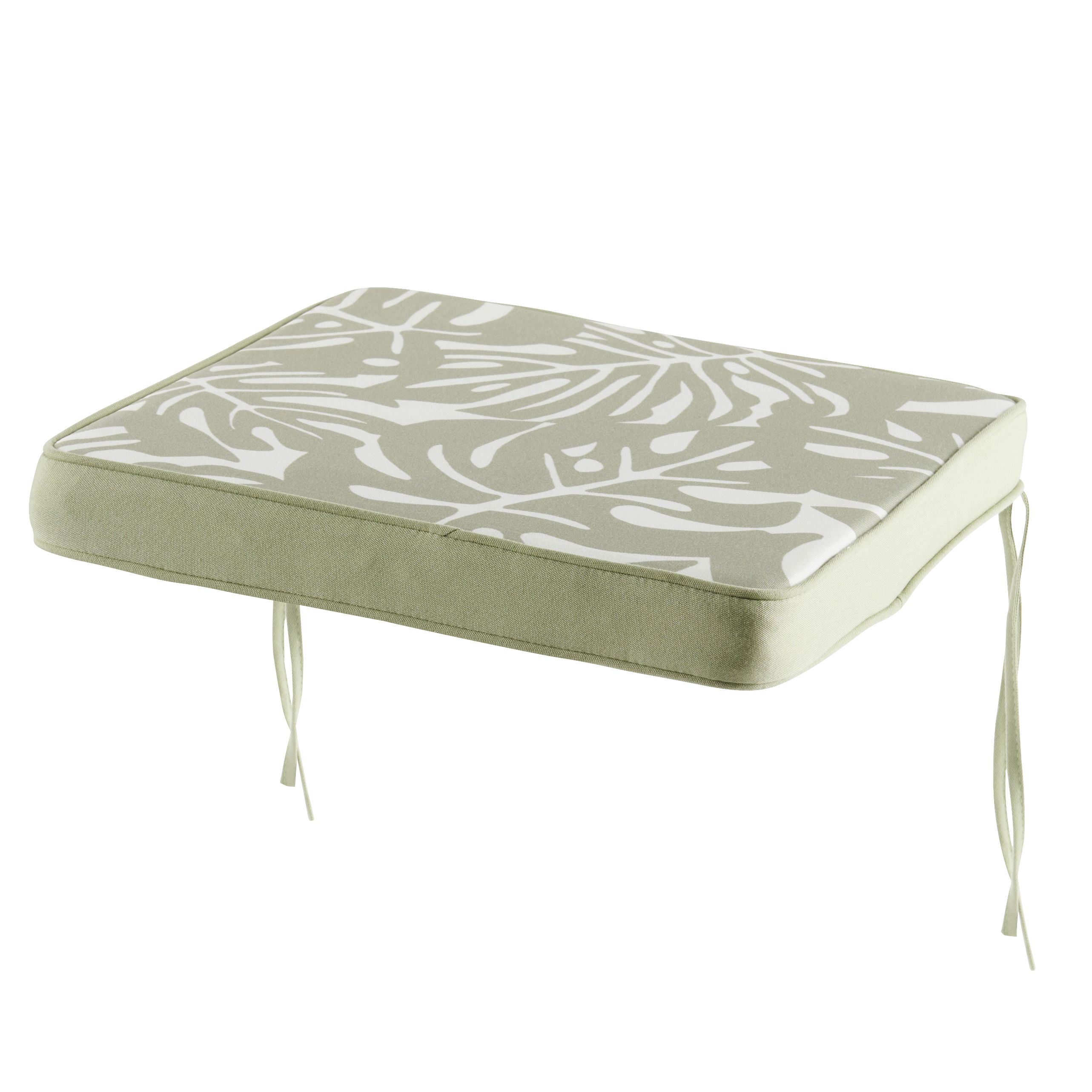 GoodHome Tiga Kaki Green Tea Leaf Floral Seat Pad (L)40Cm X (W)40Cm | Compare The Build