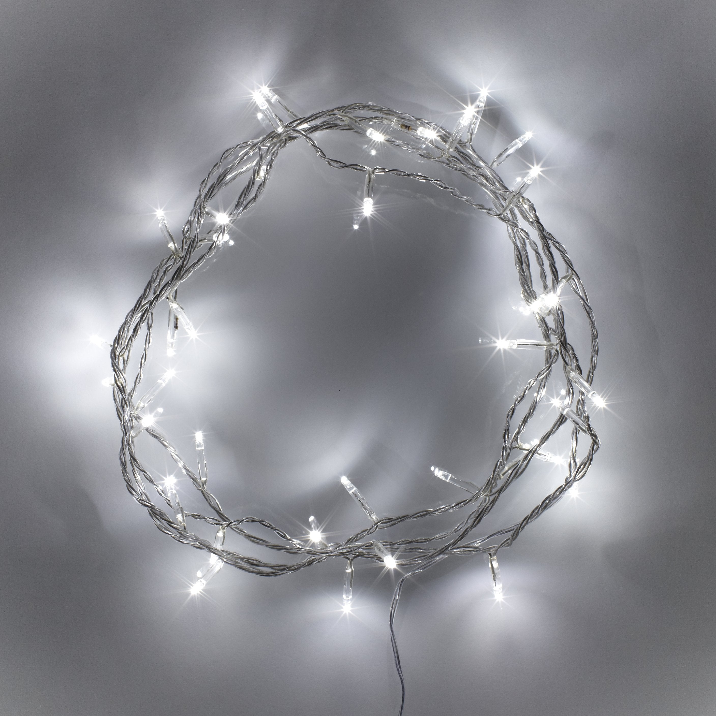 50 White LED Fairy Lights On Clear Cable | Compare The Build