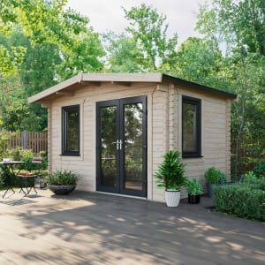 Power Sheds 8 x 12ft Right Hand Door Apex Chalet Log Cabin Price Comparisons | Compare The Build