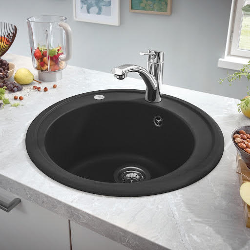 Grohe K200 Granite Black 1.0 Composite Inset Kitchen Sink & Waste | Compare The Build