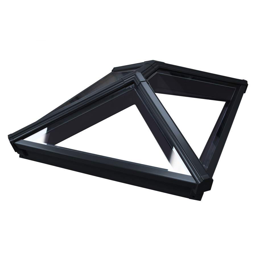 Korniche Black Aluminium Roof Lantern 2000mm x 1000mm Neutral Glazing Glass 2000-1000-10000-BB-N Price Comparisons | Compare The Build