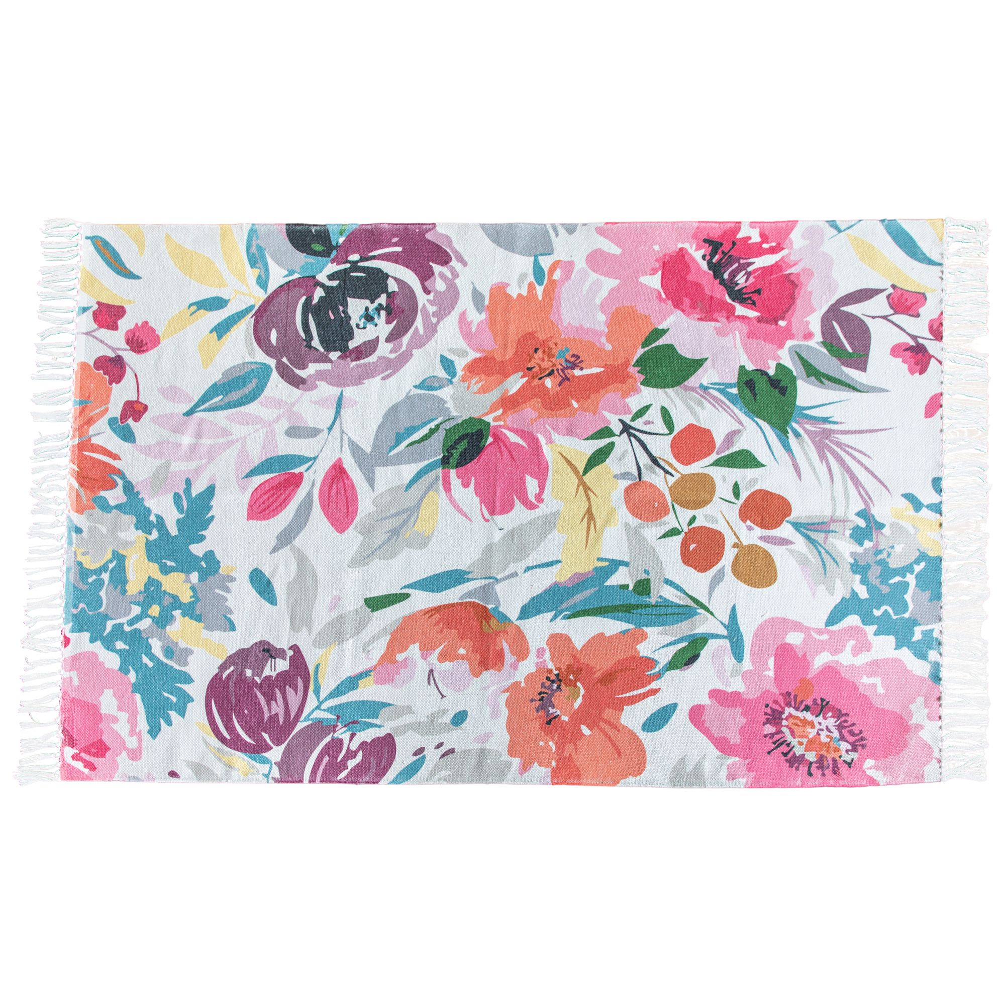 Recycled Floral Pink Rug 170Cmx120Cm Price Comparisons | Compare The Build