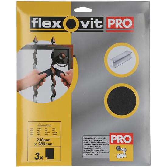 Flexovit Emery Cloth Sanding Sheets Fine Pack of 3 Price Comparisons | Compare The Build