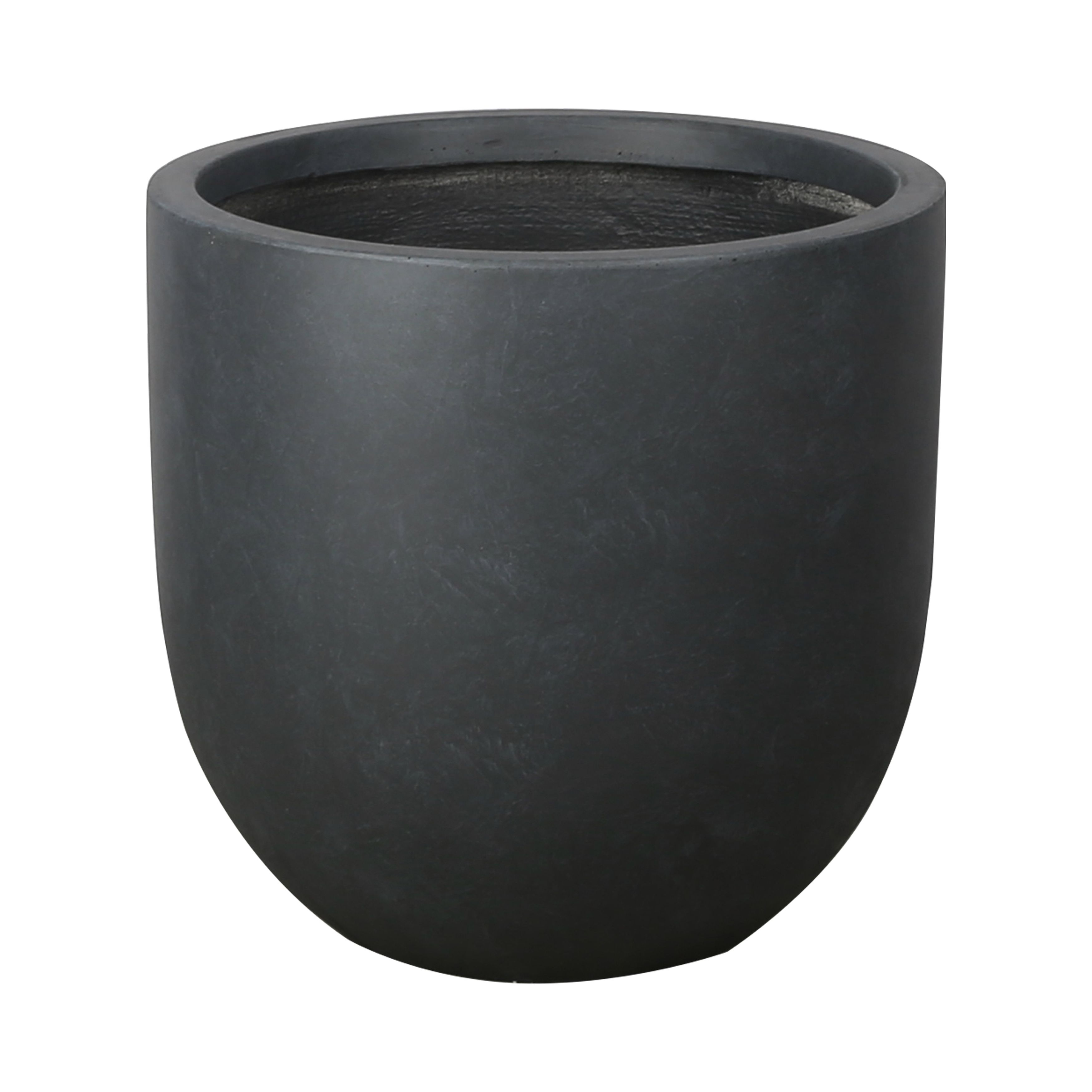 Verve Ammer Dark Grey Fibreclay Round Plant Pot (Dia)28Cm Price Comparisons | Compare The Build