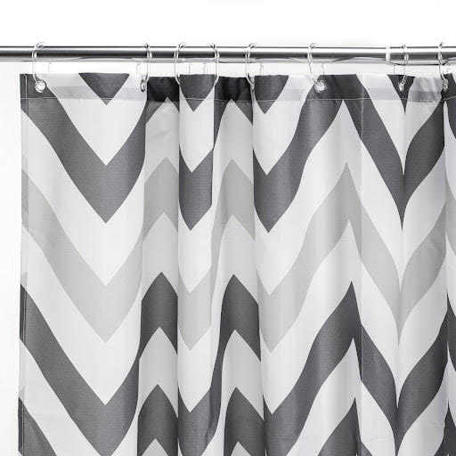 Croydex Grey Chevron Textile Shower Curtain - AF672031H Price Comparisons | Compare The Build