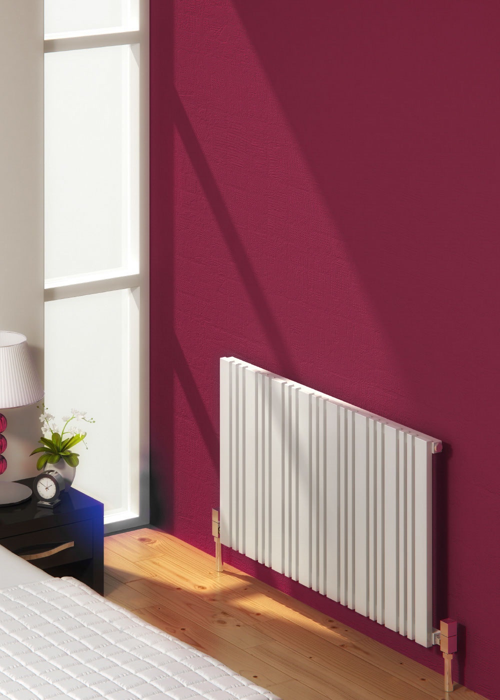 Reina Bonera Horizontal Designer Radiator, White, 550mm x 1248mm | Compare The Build