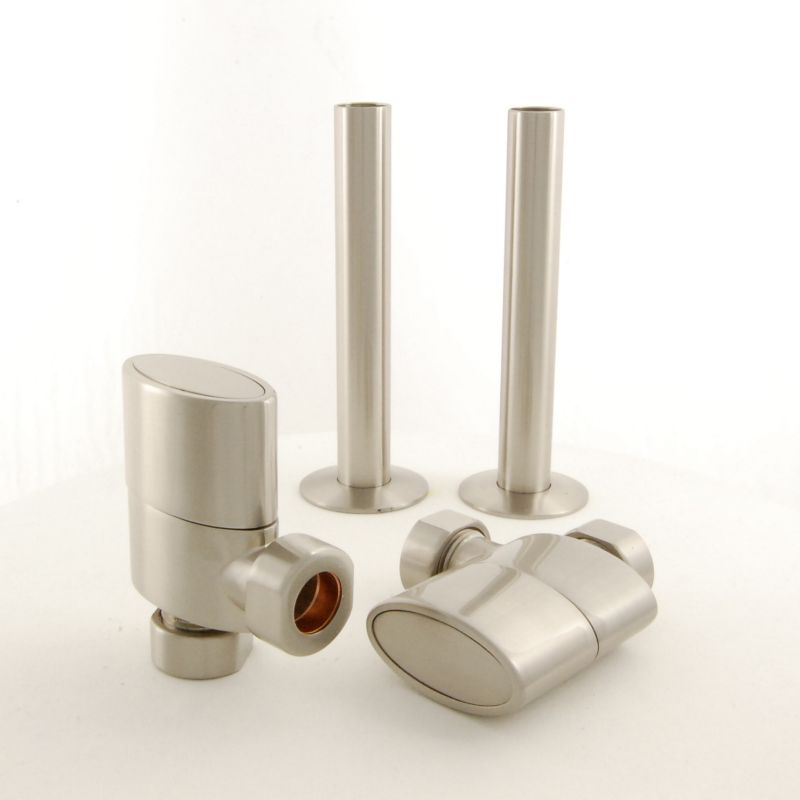 West Manual Valves, Ellipse, Satin Nickel Angled with Sleeve Kit Price Comparisons | Compare The Build