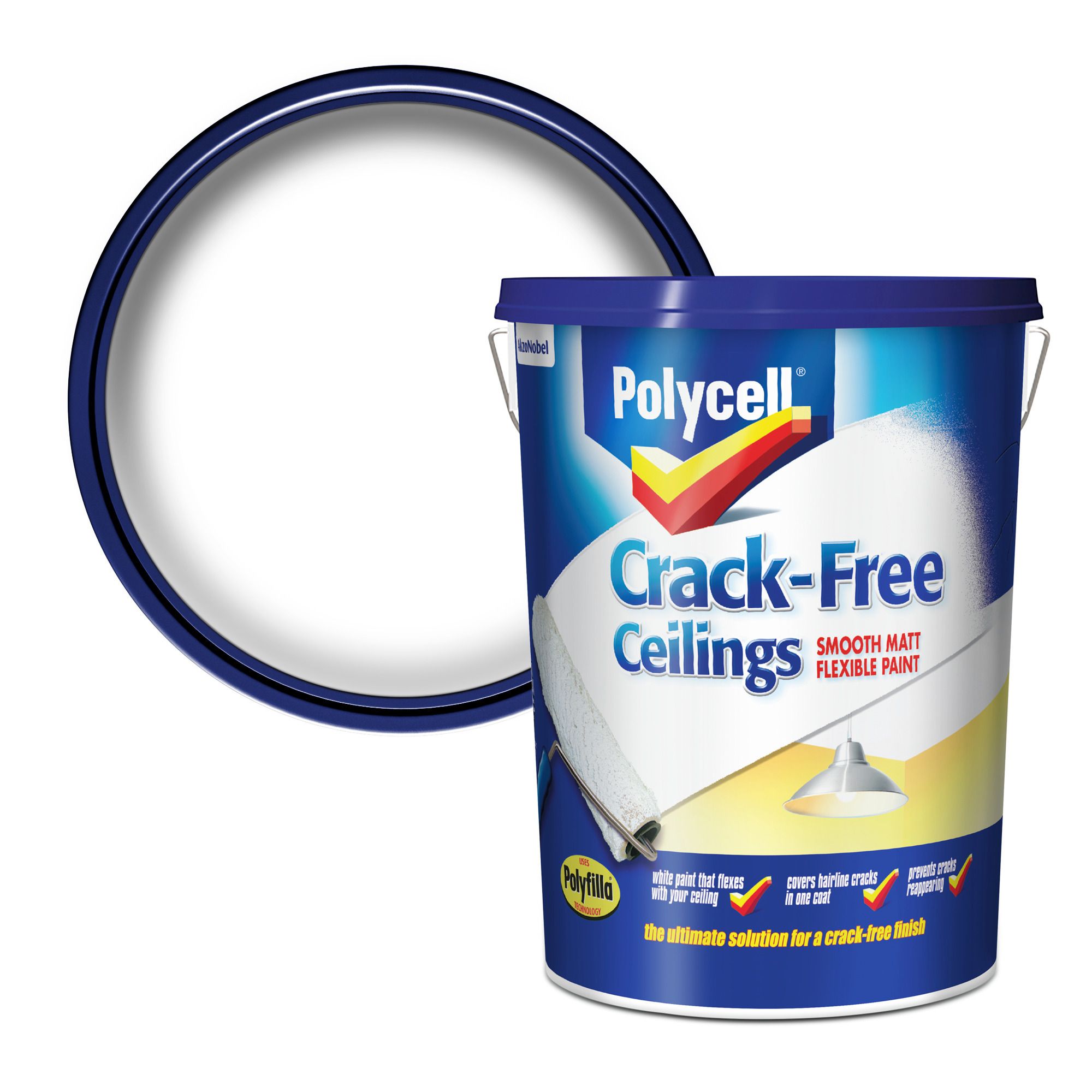 Polycell Crack free White Matt Emulsion paint, 5L Price Comparisons | Compare The Build