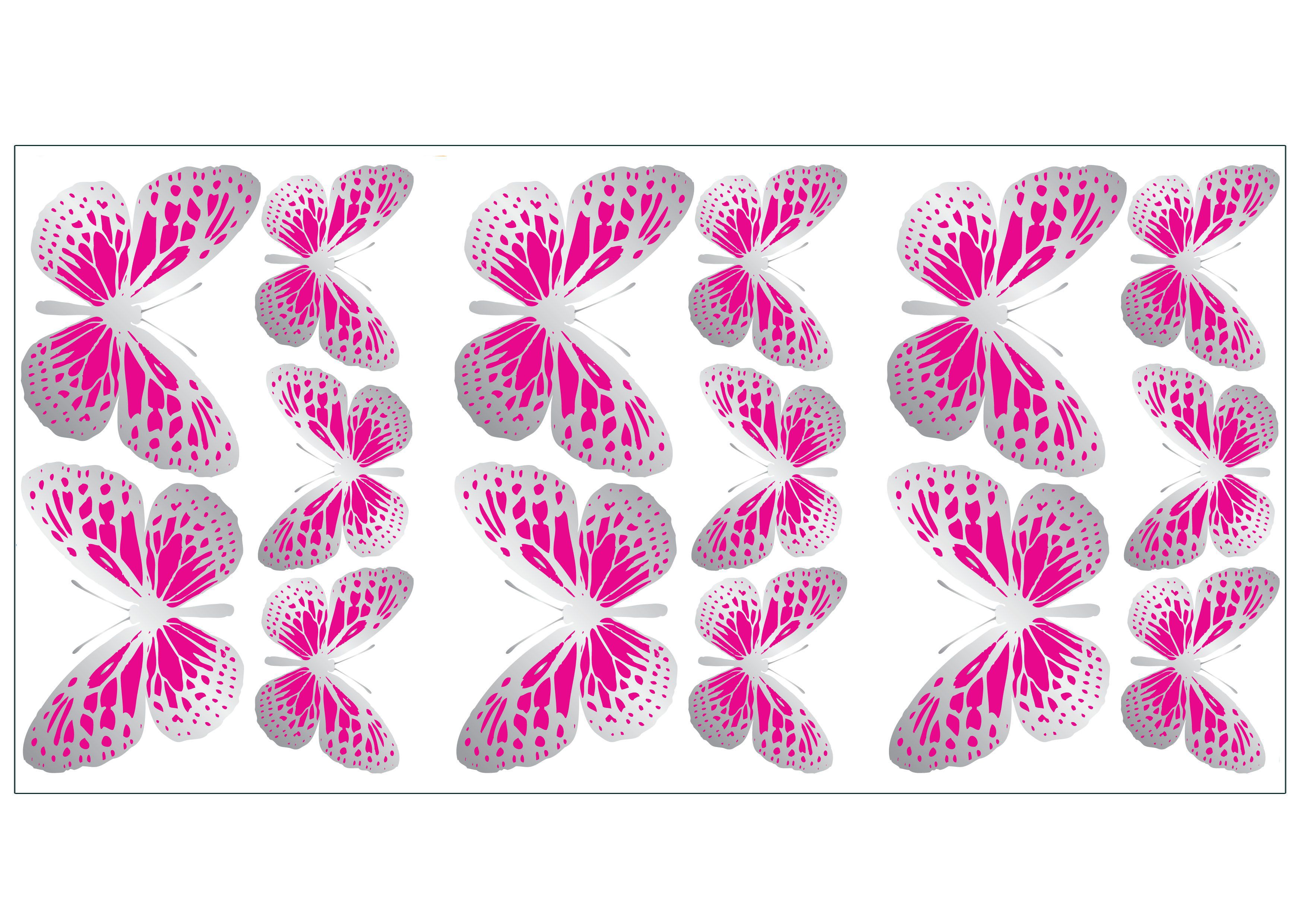 Fun4Walls Butterfly Pink Self-Adhesive Wall Sticker Price Comparisons | Compare The Build