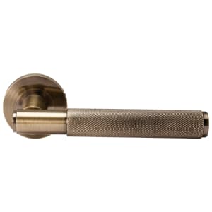 London Antique Brass Round Rose Door Handle - 1 Pair | Compare The Build