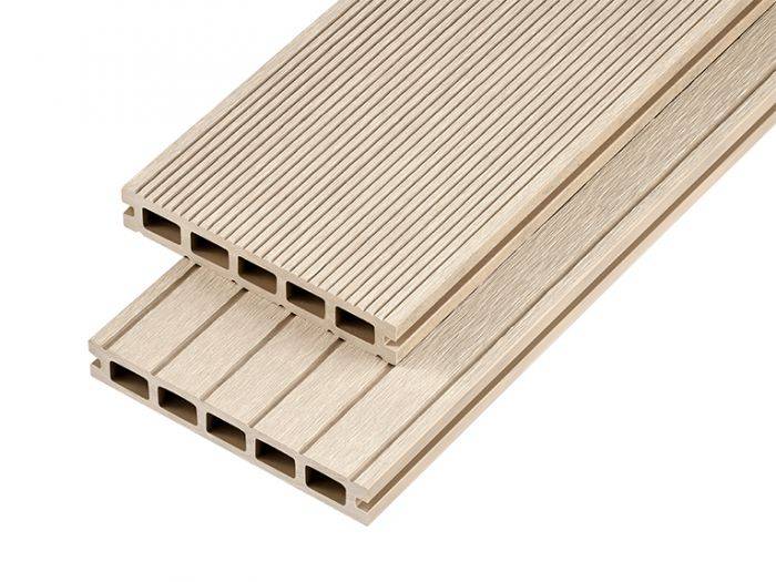 Hollow Domestic Grade Composite Decking Board 2400mm x 150mm x 25mm - Ivory Price Comparisons | Compare The Build