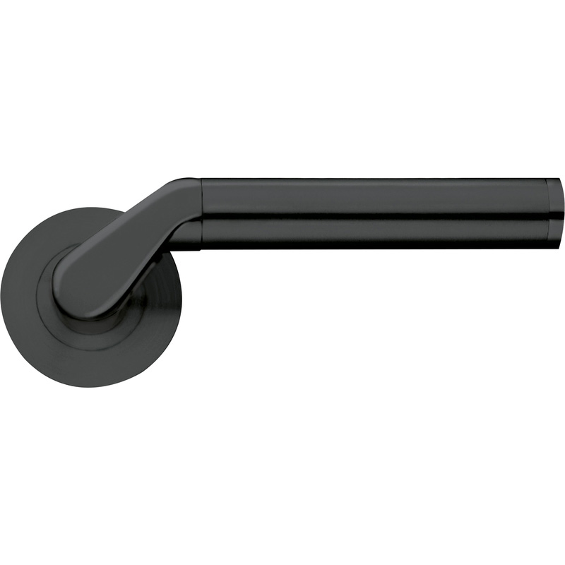 Stanza Venus Lever on Rose Door Handles Oscuro Matt Black (Pair) in Oscuro Black | Compare The Build