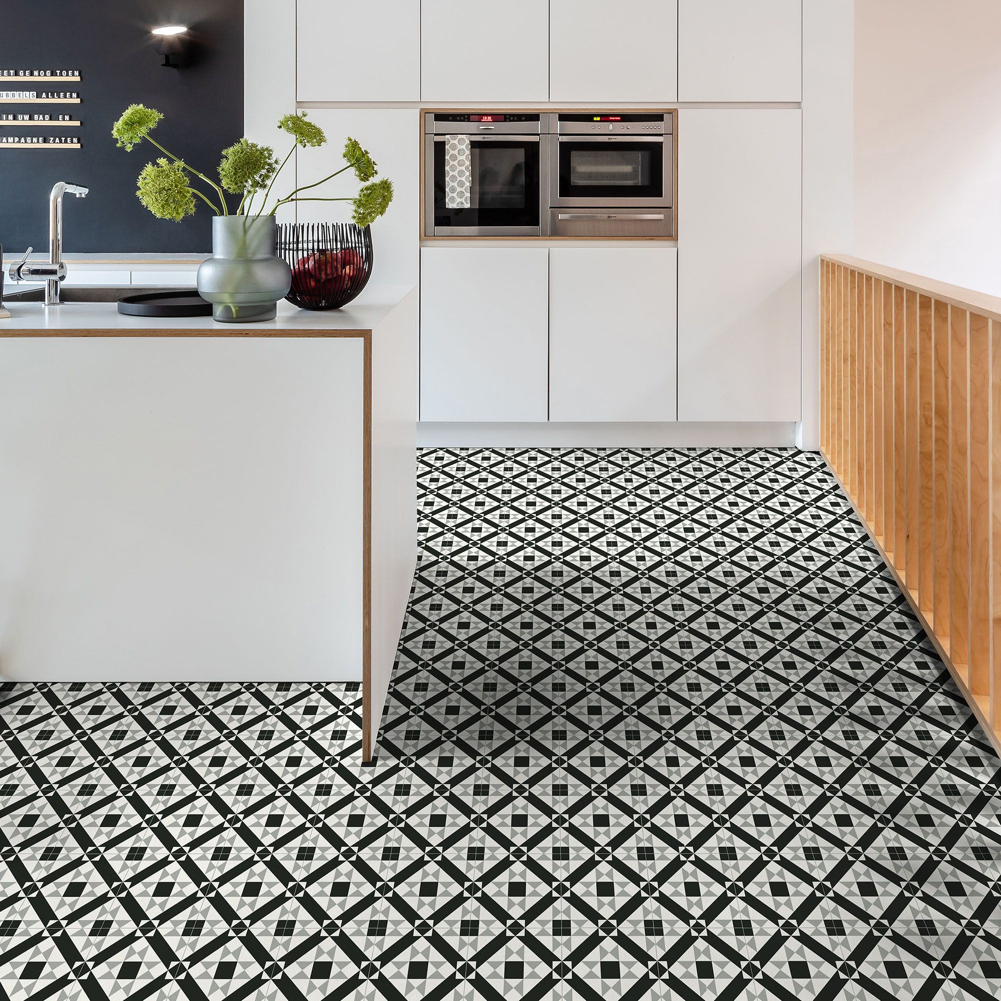 Colours Vinyl Rolls Black & Grey Mosaic Tile Effect Vinyl Flooring, 6M² | Compare The Build