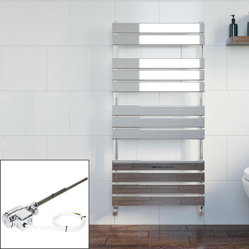 DuraTherm Dual Fuel Flat Panel Heated Towel Rail - 1200 x 600mm - Thermostatic Chrome Price Comparisons | Compare The Build