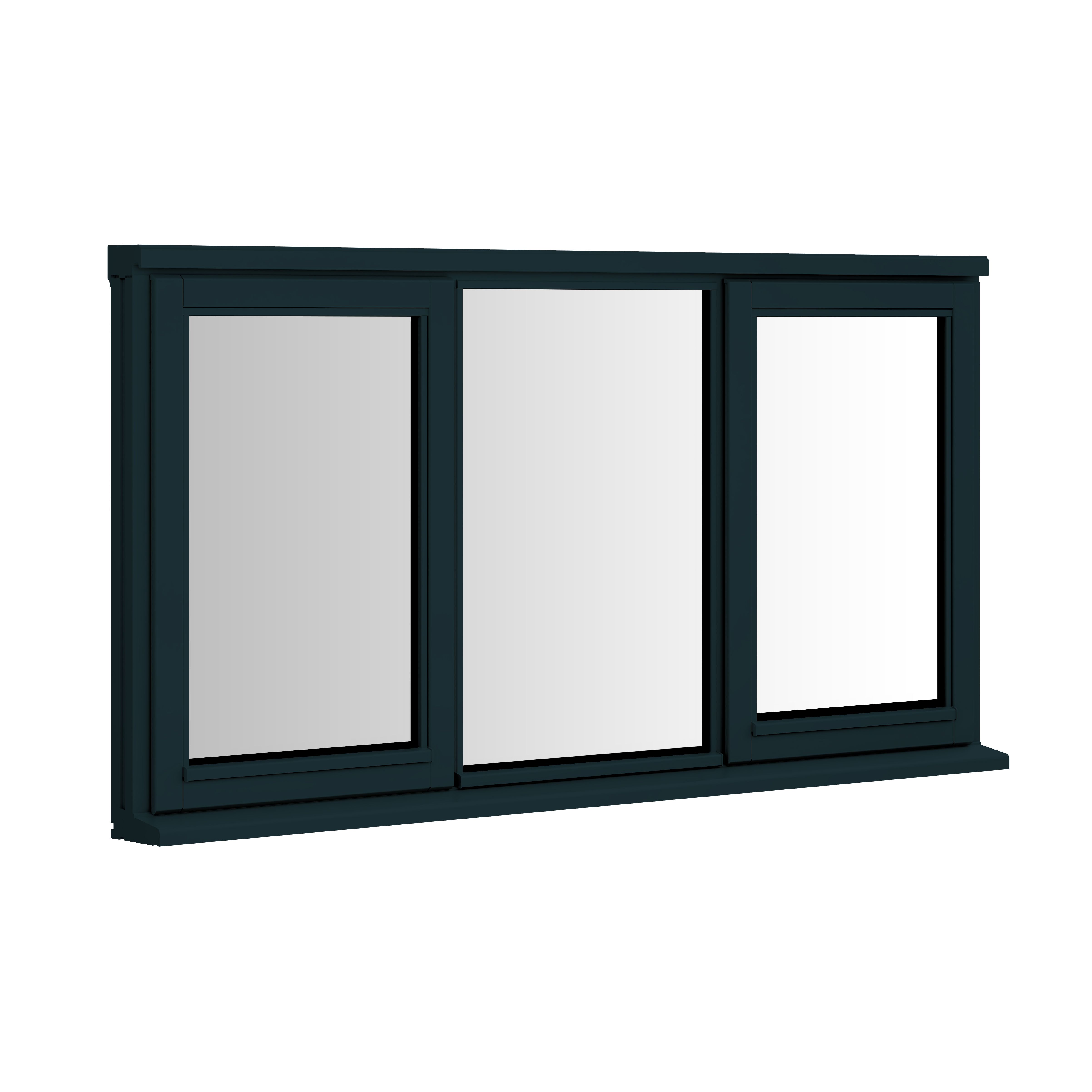 Stormsure Clear Double Glazed Anthracite Grey Timber Left-Handed Top Hung Window, (H)1195mm (W)1195mm | Compare The Build