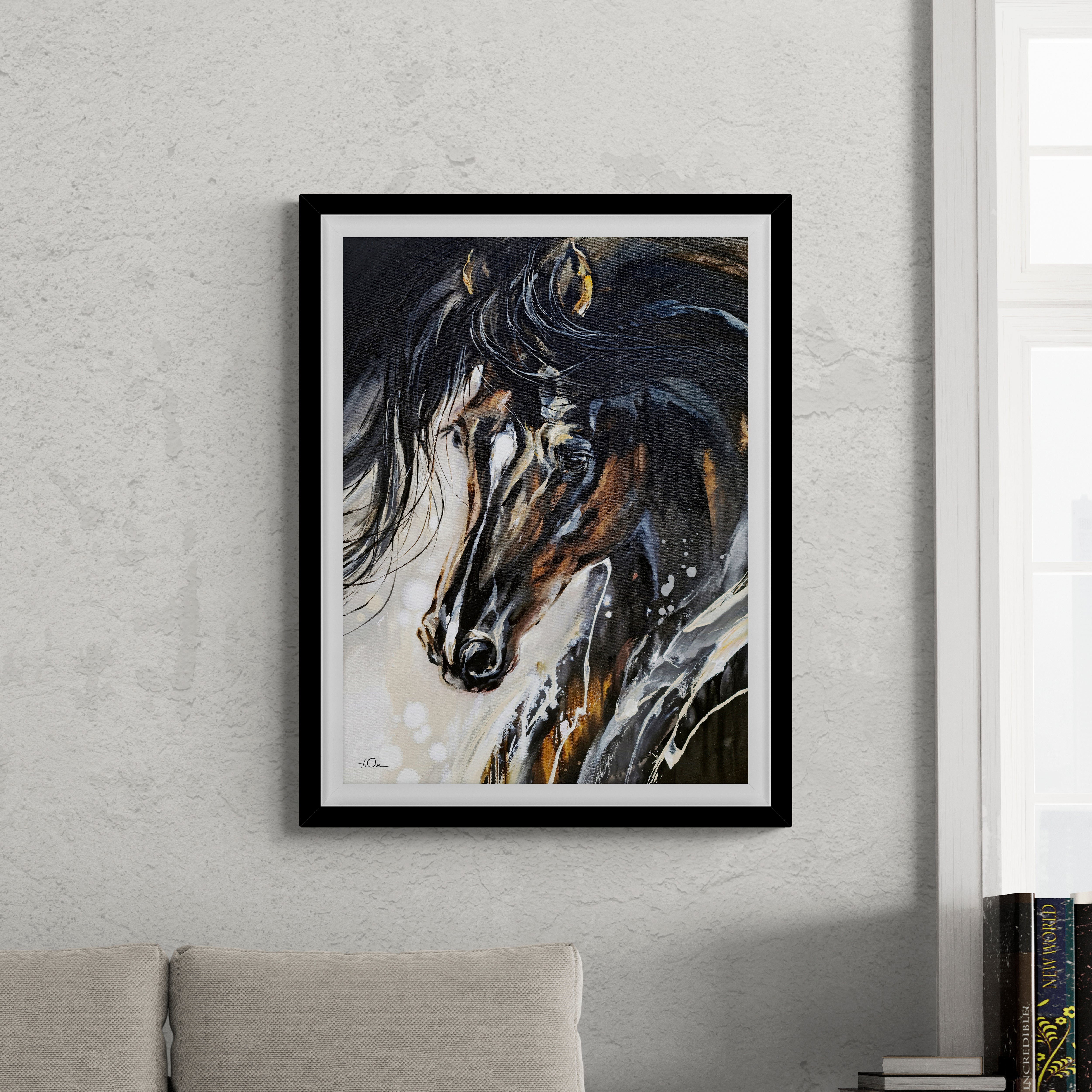 Black Beauty by Anna Cher Framed Print Black and white Price Comparisons | Compare The Build