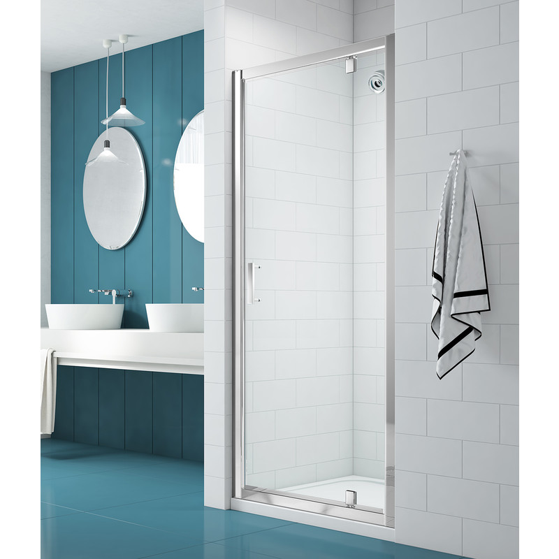 Merlyn NIX Pivot Shower Enclosure Door 760mm in Chrome Toughened Safety Glass Price Comparisons | Compare The Build