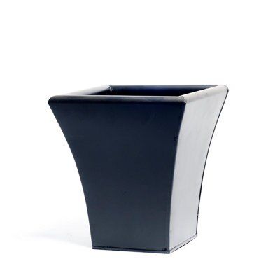 Universal Square Glazed Metal Black Flare Plant Pot (H)410mm (L)370mm | Compare The Build