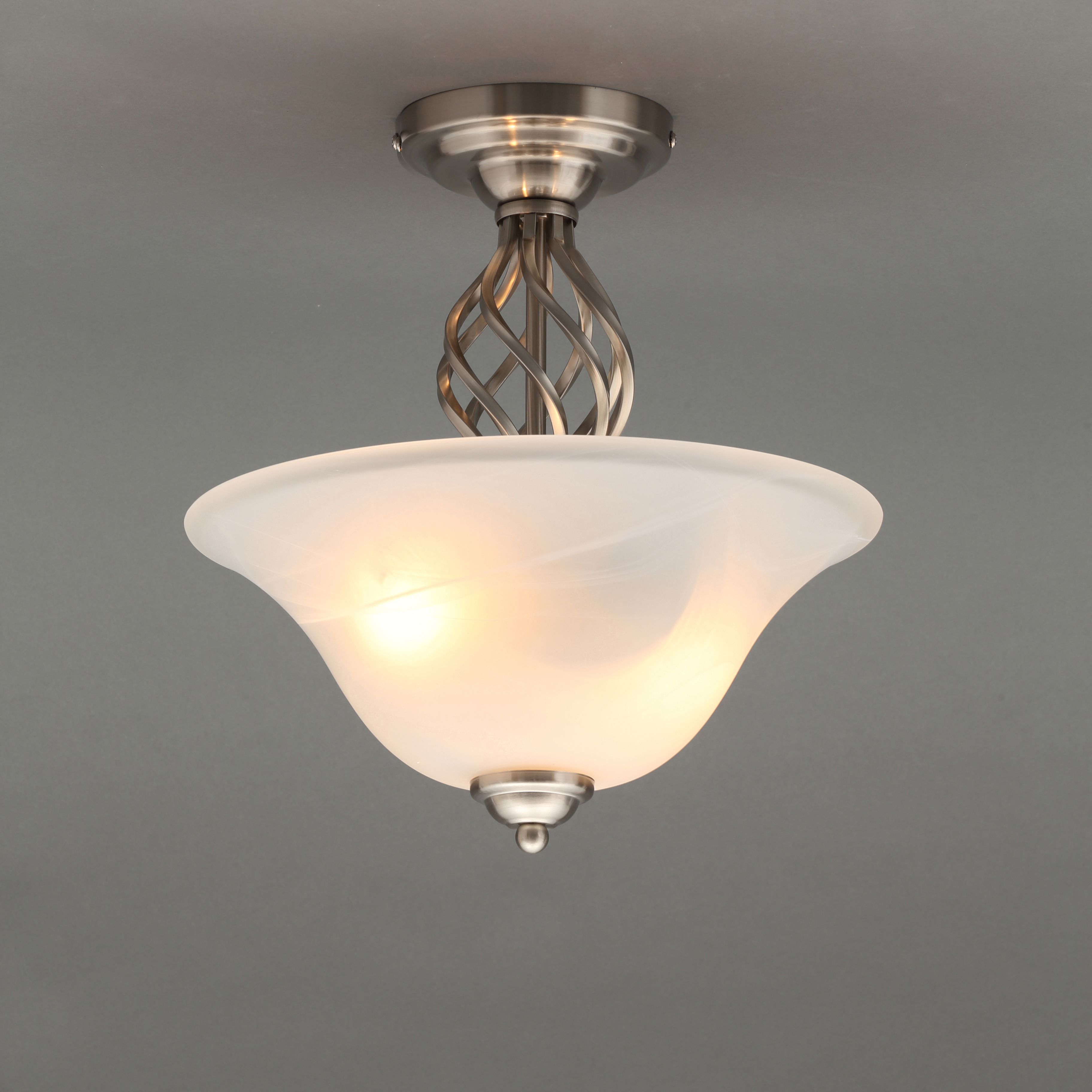 Inlight Rolli Nickel Effect 2 Lamp Ceiling Light Price Comparisons | Compare The Build